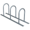 Bicycle rack - row arrangement | lean-on hoop as round hoops  48 mm | hot-dip galvanized | for 3 bicycles